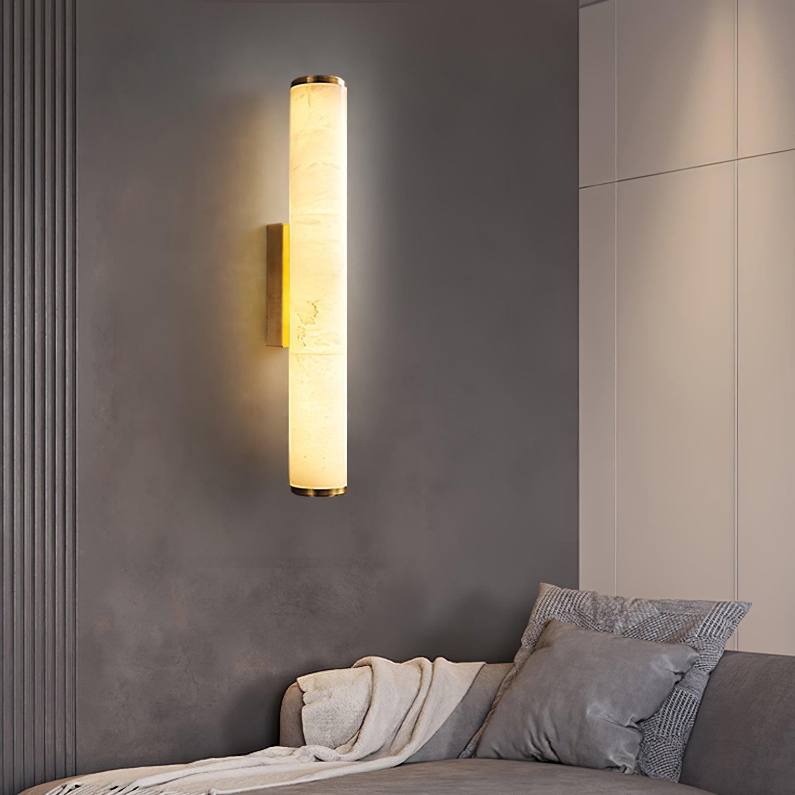 Elegant Alabaster Wall Lamp with Vintage Brass Frame | Stylish Wall Sconce Lighting for Cozy Indoor Spaces 7