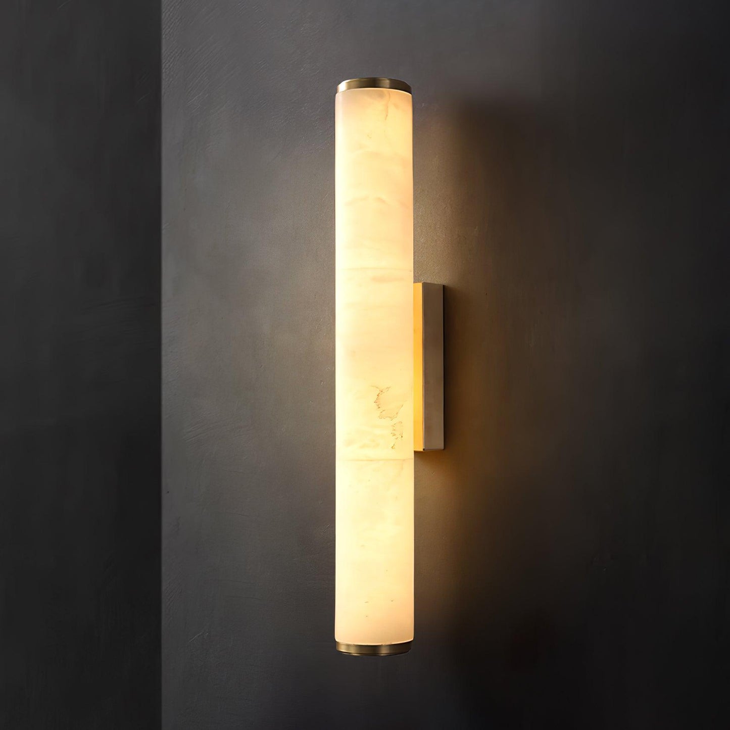 Elegant Alabaster Wall Lamp with Vintage Brass Frame | Stylish Wall Sconce Lighting for Cozy Indoor Spaces 9