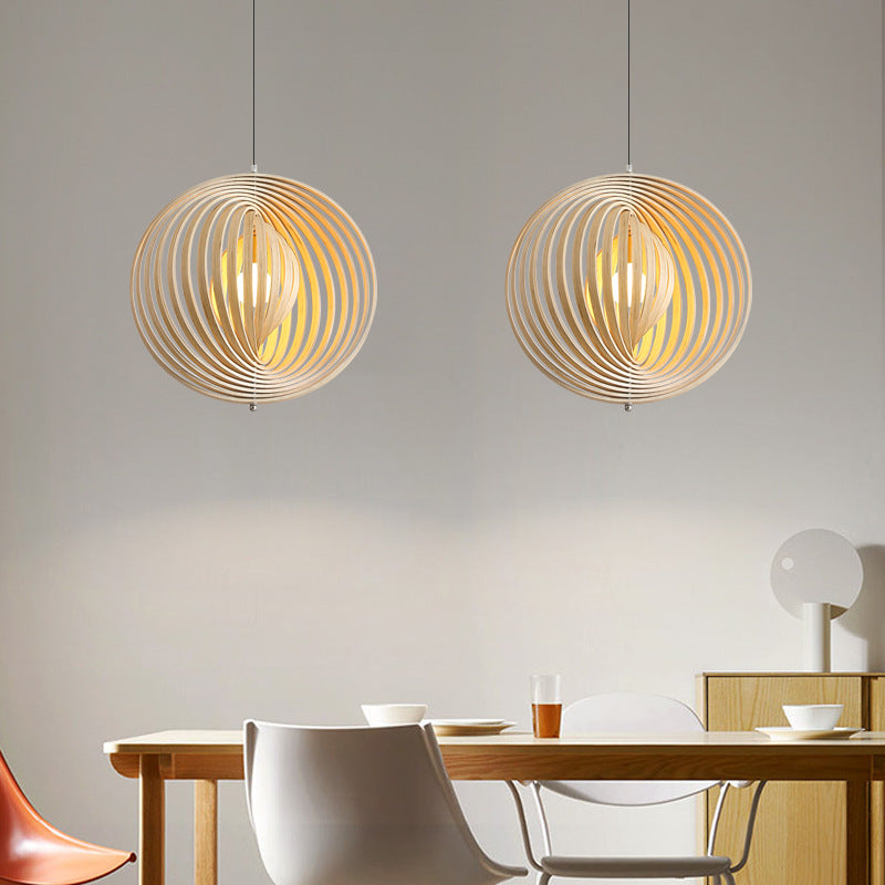 Elegant Black Pendant Light | LED Design with Wood & Metal Finish for Modern Kitchen Spaces 2
