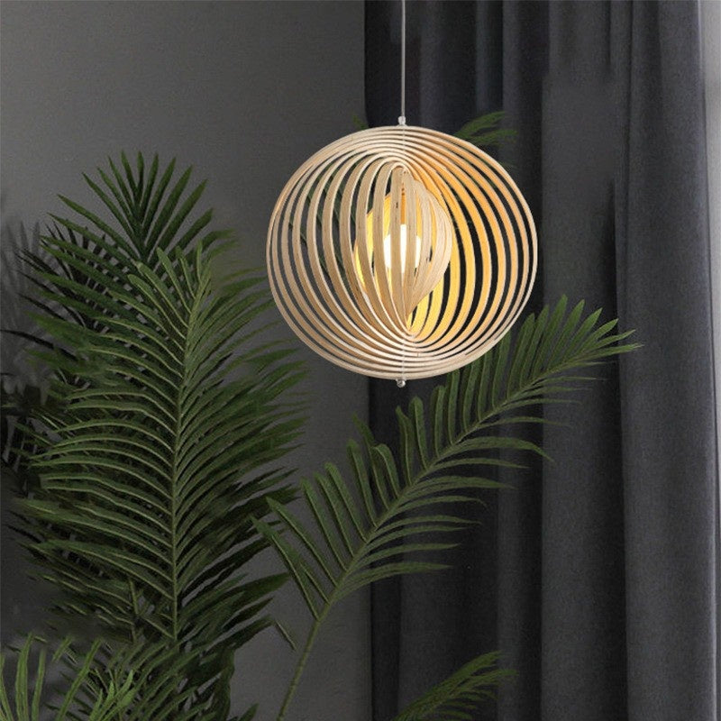 Elegant Black Pendant Light | LED Design with Wood & Metal Finish for Modern Kitchen Spaces 4