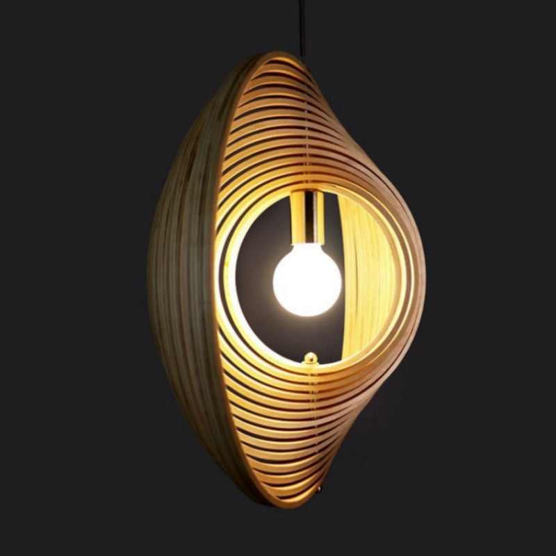 Elegant Black Pendant Light | LED Design with Wood & Metal Finish for Modern Kitchen Spaces 6