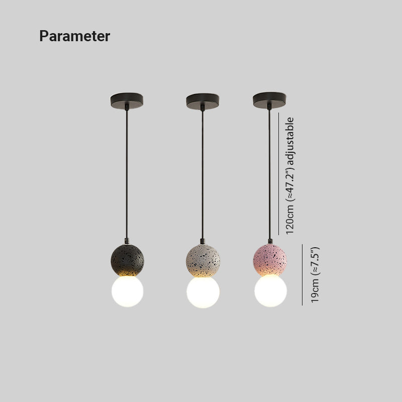 Elegant Black Pendant Light with Natural Travertine | Unique Spherical Design for Stylish Kitchen Lighting 3
