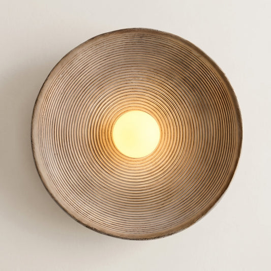 Elegant Ceramic Round Wall Lamp | Minimalist LED Design for Cozy Ambiance 0