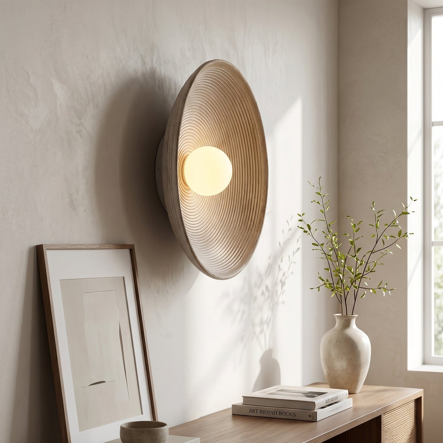 Elegant Ceramic Round Wall Lamp | Minimalist LED Design for Cozy Ambiance 1