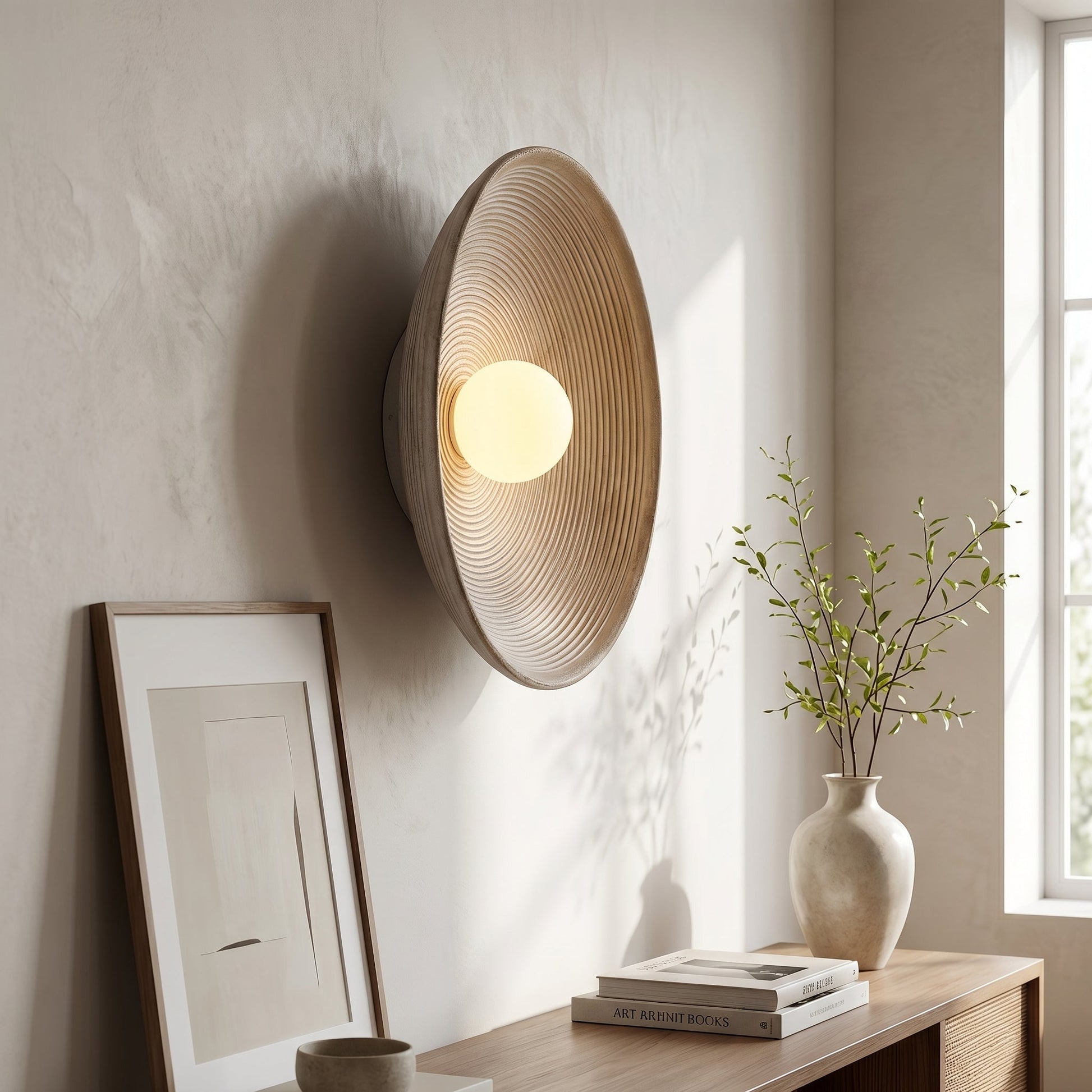 Elegant Ceramic Round Wall Lamp | Minimalist LED Design for Cozy Ambiance 1