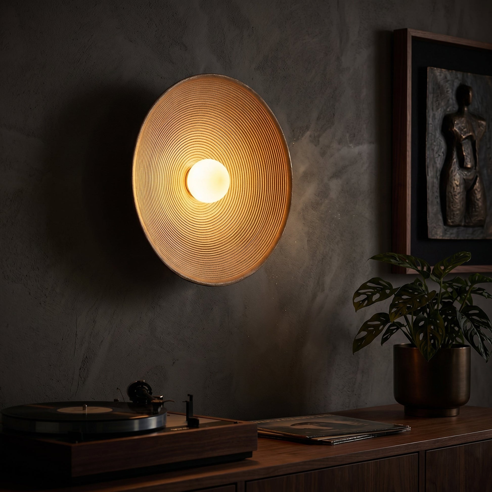 Elegant Ceramic Round Wall Lamp | Minimalist LED Design for Cozy Ambiance 2