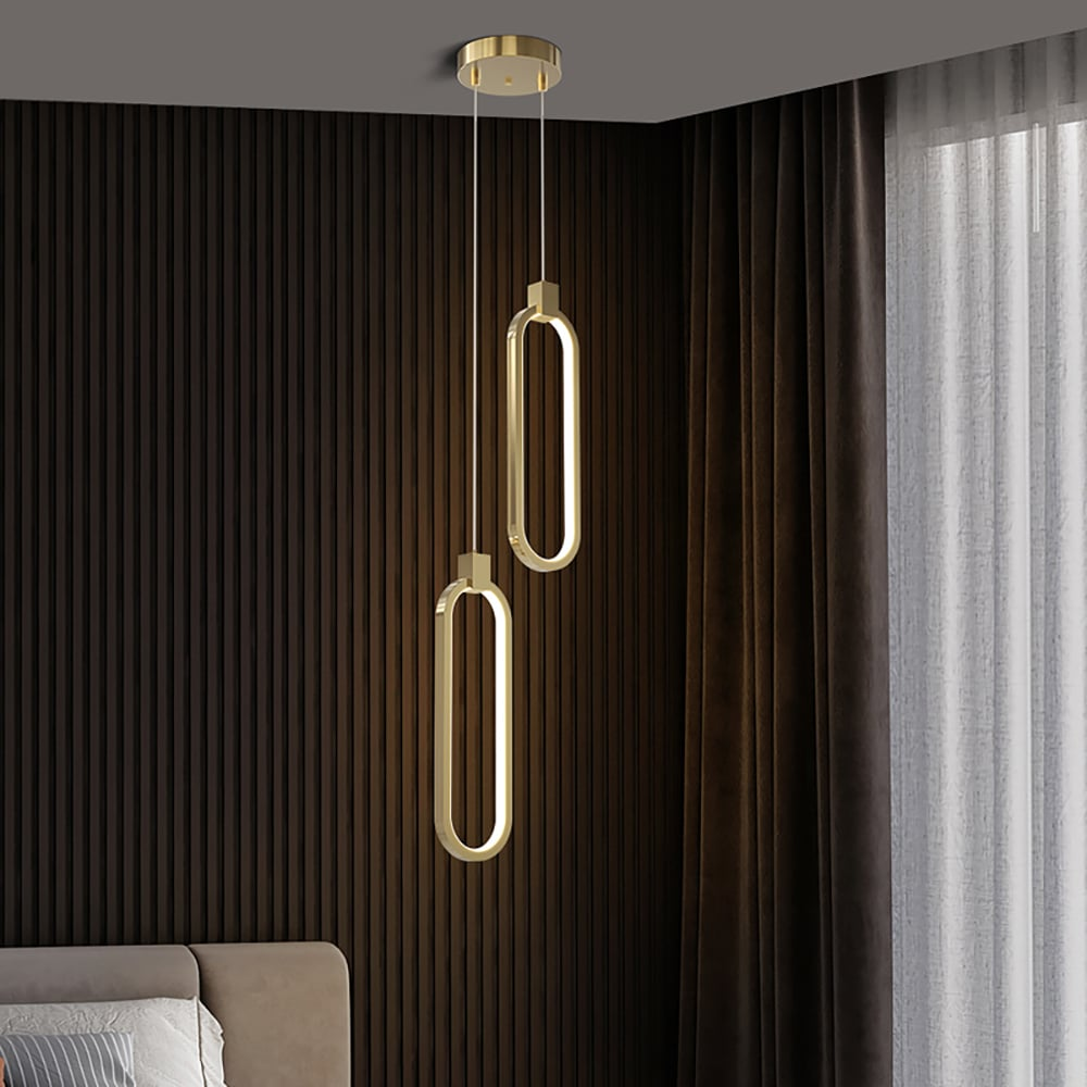 Elegant Circle Pendant Light | 2-Light Brass Ceiling Fixture with Adjustable Height | Modern Kitchen Pendant Lighting for Inviting Ambiance 5