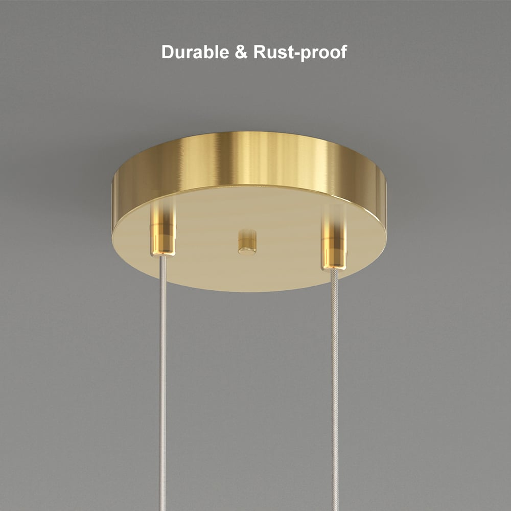 Elegant Circle Pendant Light | 2-Light Brass Ceiling Fixture with Adjustable Height | Modern Kitchen Pendant Lighting for Inviting Ambiance 7