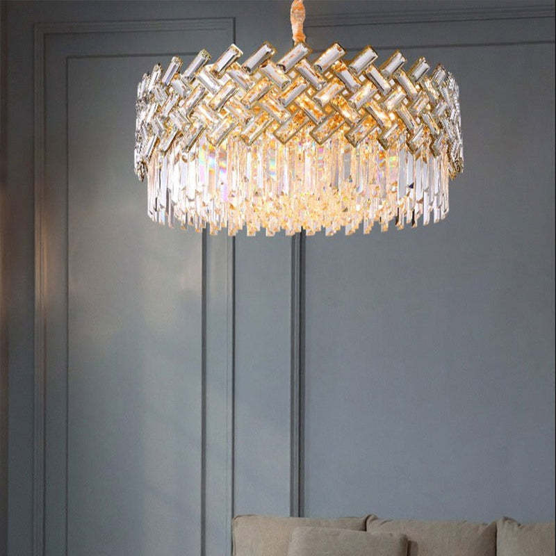 Elegant Crystal Chandelier Light with 12 LED Bulbs | Postmodern Design for Modern Bedrooms and Living Rooms