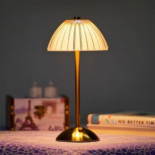 Elegant Crystal Metal | Cordless Table Lamp with USB Charging | Modern Design for Sophisticated Bedroom Decor 0