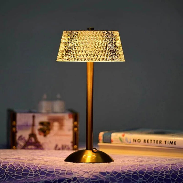 Elegant Crystal Metal | Cordless Table Lamp with USB Charging | Modern Design for Sophisticated Bedroom Decor 2