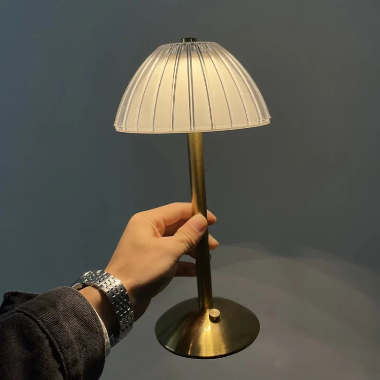 Elegant Crystal Metal | Cordless Table Lamp with USB Charging | Modern Design for Sophisticated Bedroom Decor 3