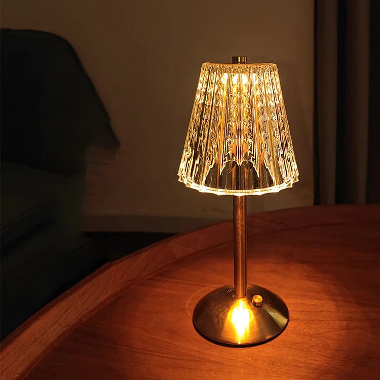 Elegant Crystal Metal | Cordless Table Lamp with USB Charging | Modern Design for Sophisticated Bedroom Decor 5
