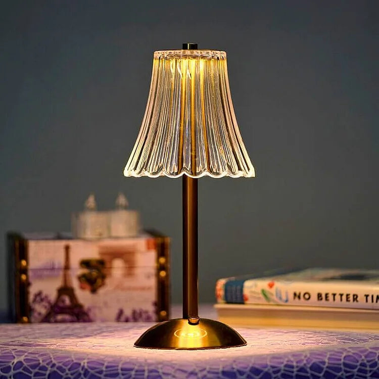 Elegant Crystal Metal | Cordless Table Lamp with USB Charging | Modern Design for Sophisticated Bedroom Decor 6
