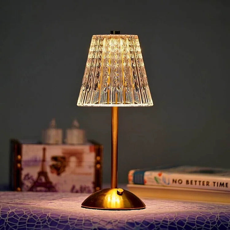 Elegant Crystal Metal | Cordless Table Lamp with USB Charging | Modern Design for Sophisticated Bedroom Decor 7