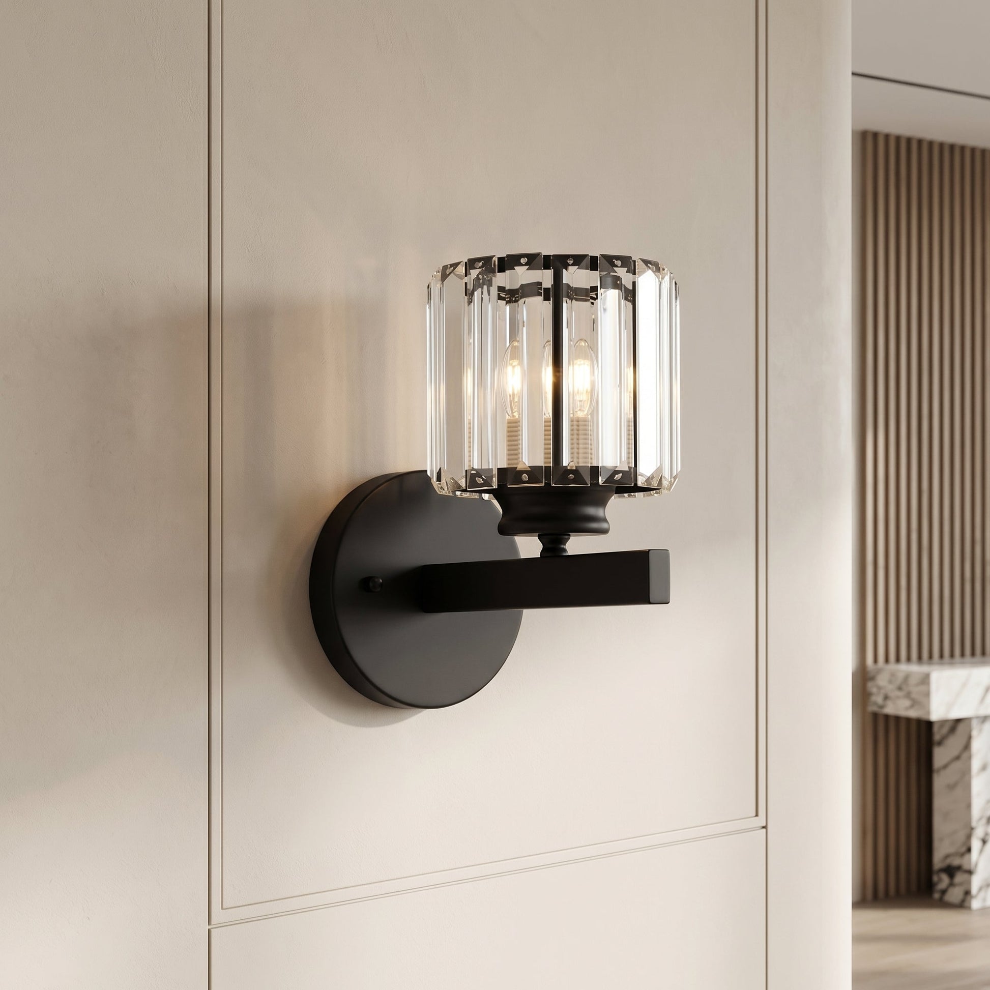 Elegant Crystal Wall Light | Customizable Sconce Light with Round or Square Shape | Modern Decor for Any Room 0