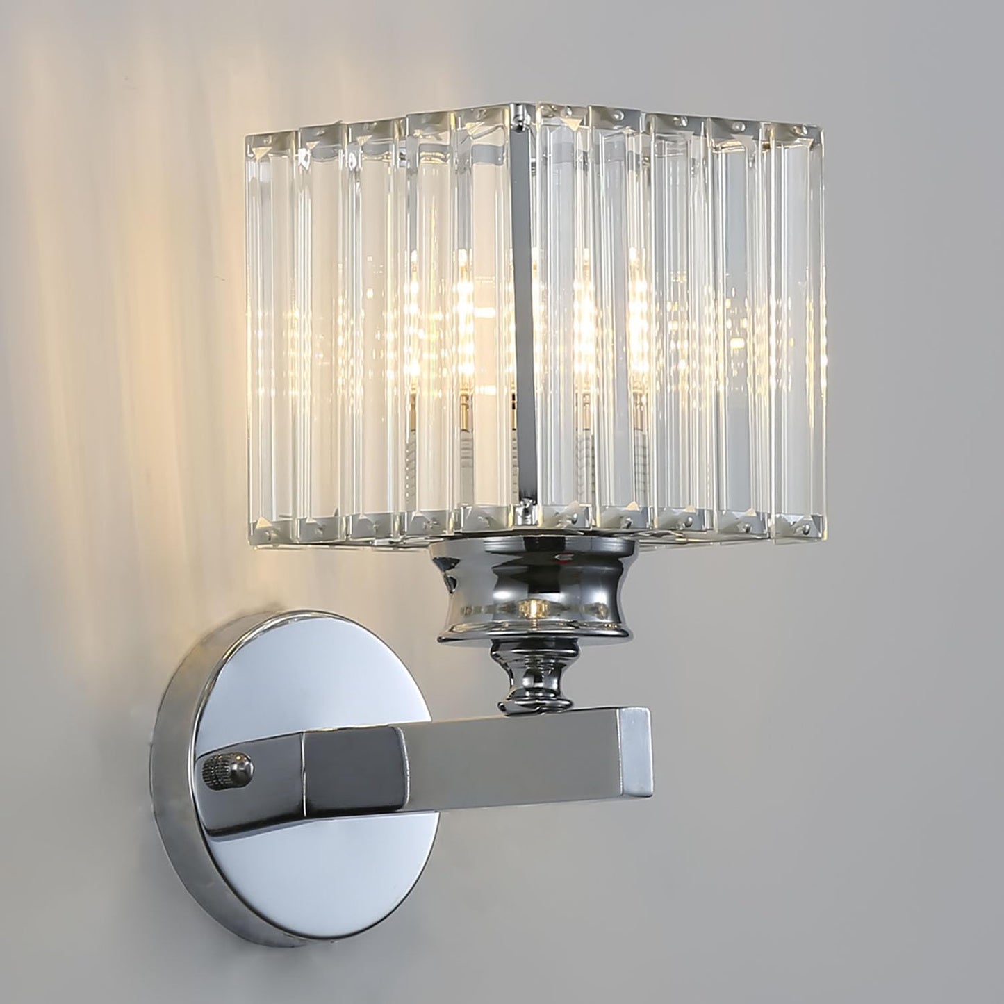 Elegant Crystal Wall Light | Customizable Sconce Light with Round or Square Shape | Modern Decor for Any Room 12