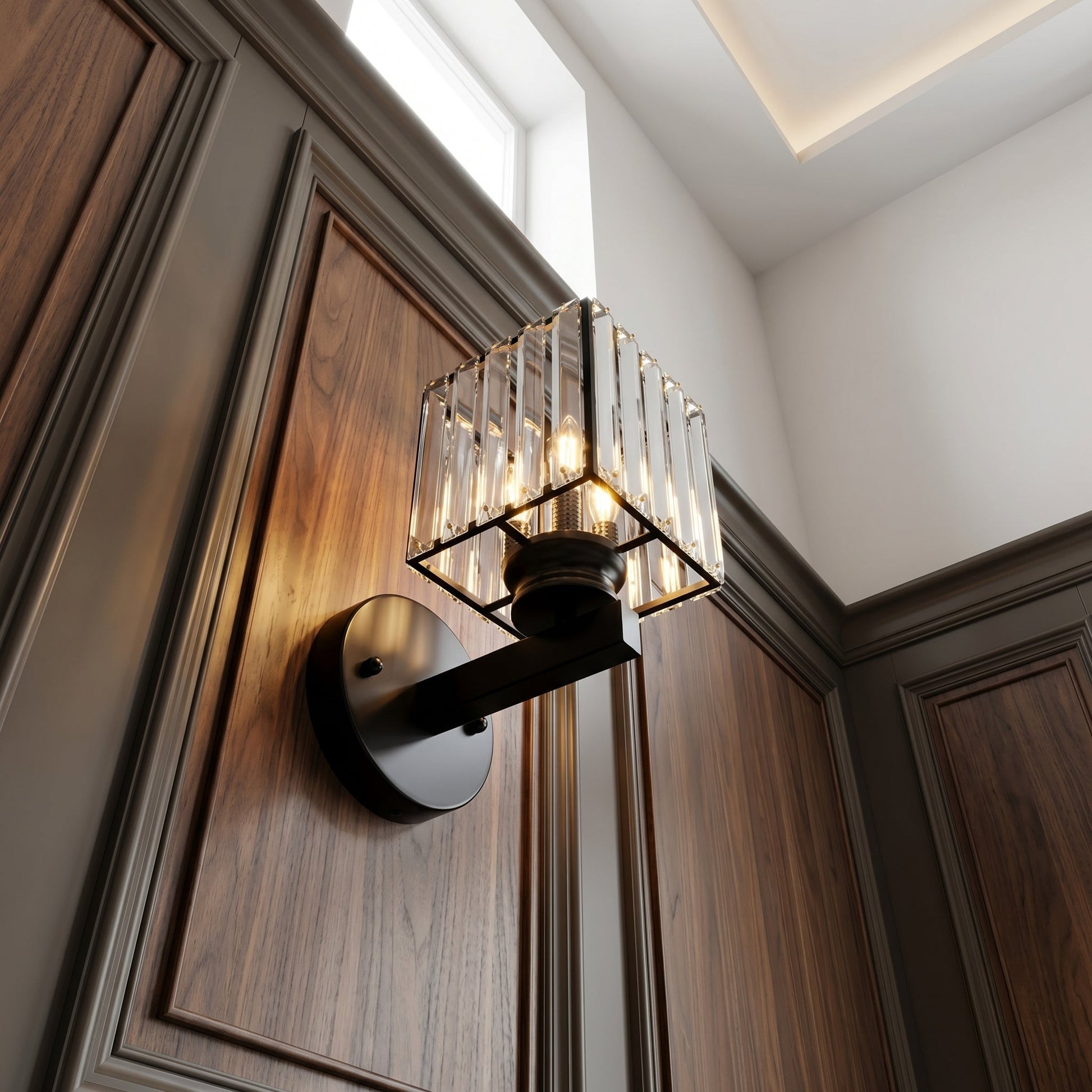Elegant Crystal Wall Light | Customizable Sconce Light with Round or Square Shape | Modern Decor for Any Room 3