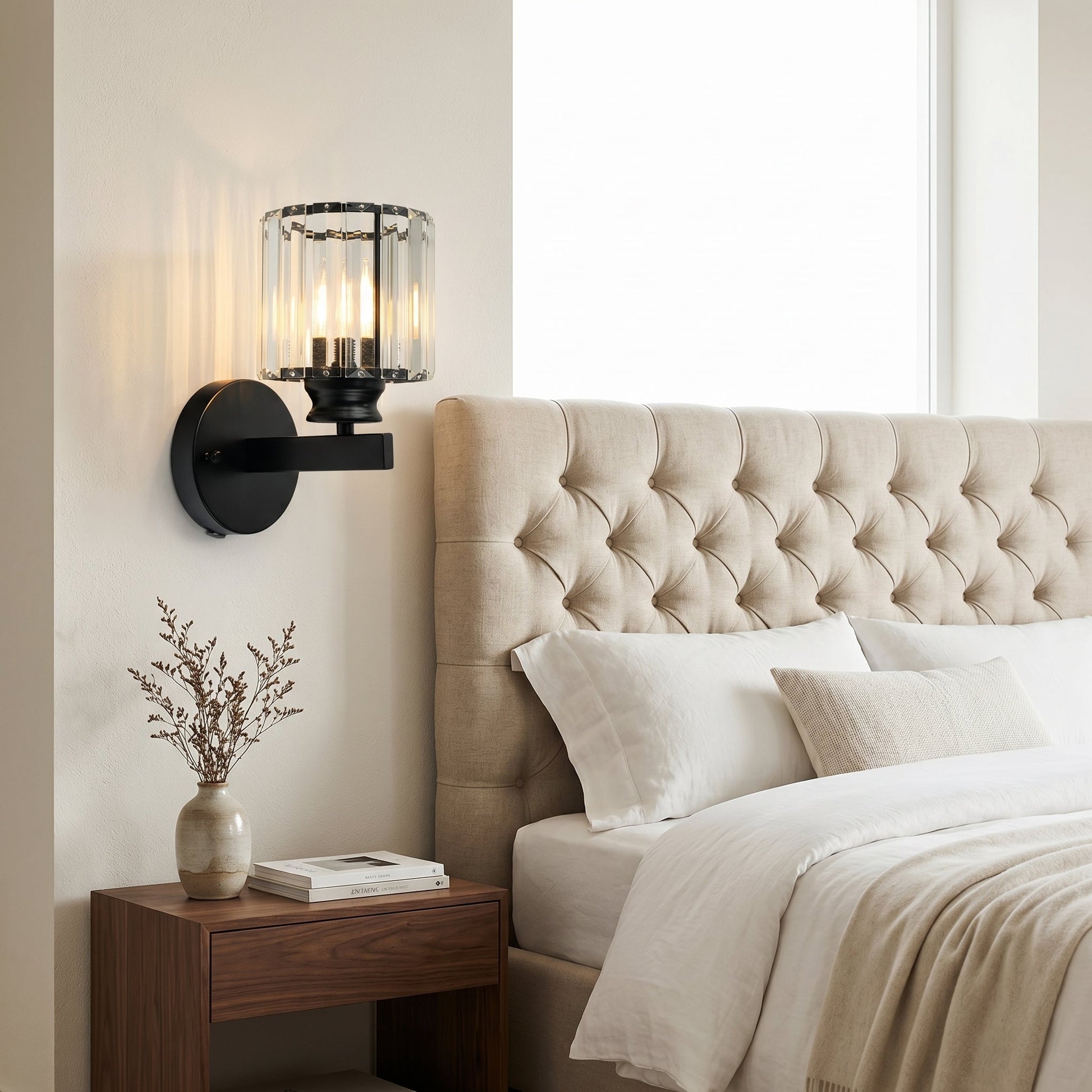 Elegant Crystal Wall Light | Customizable Sconce Light with Round or Square Shape | Modern Decor for Any Room 5