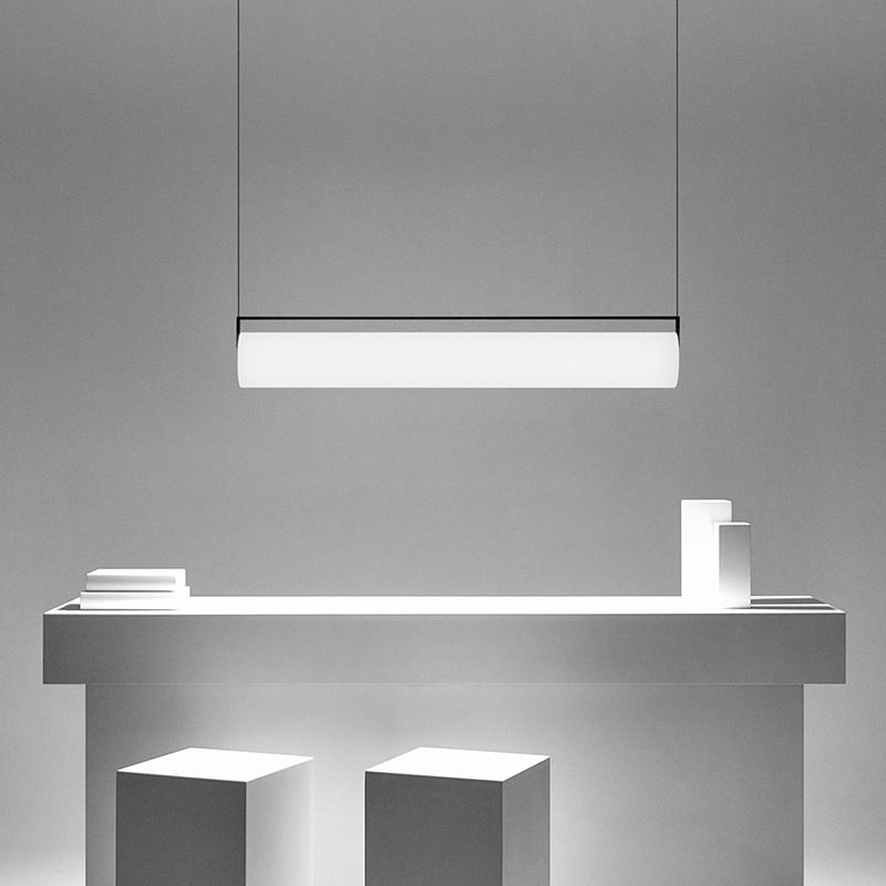 Elegant Cylindrical Black Pendant Light with Adjustable Height | Modern Kitchen Pendant Lighting for Stylish Illumination 0