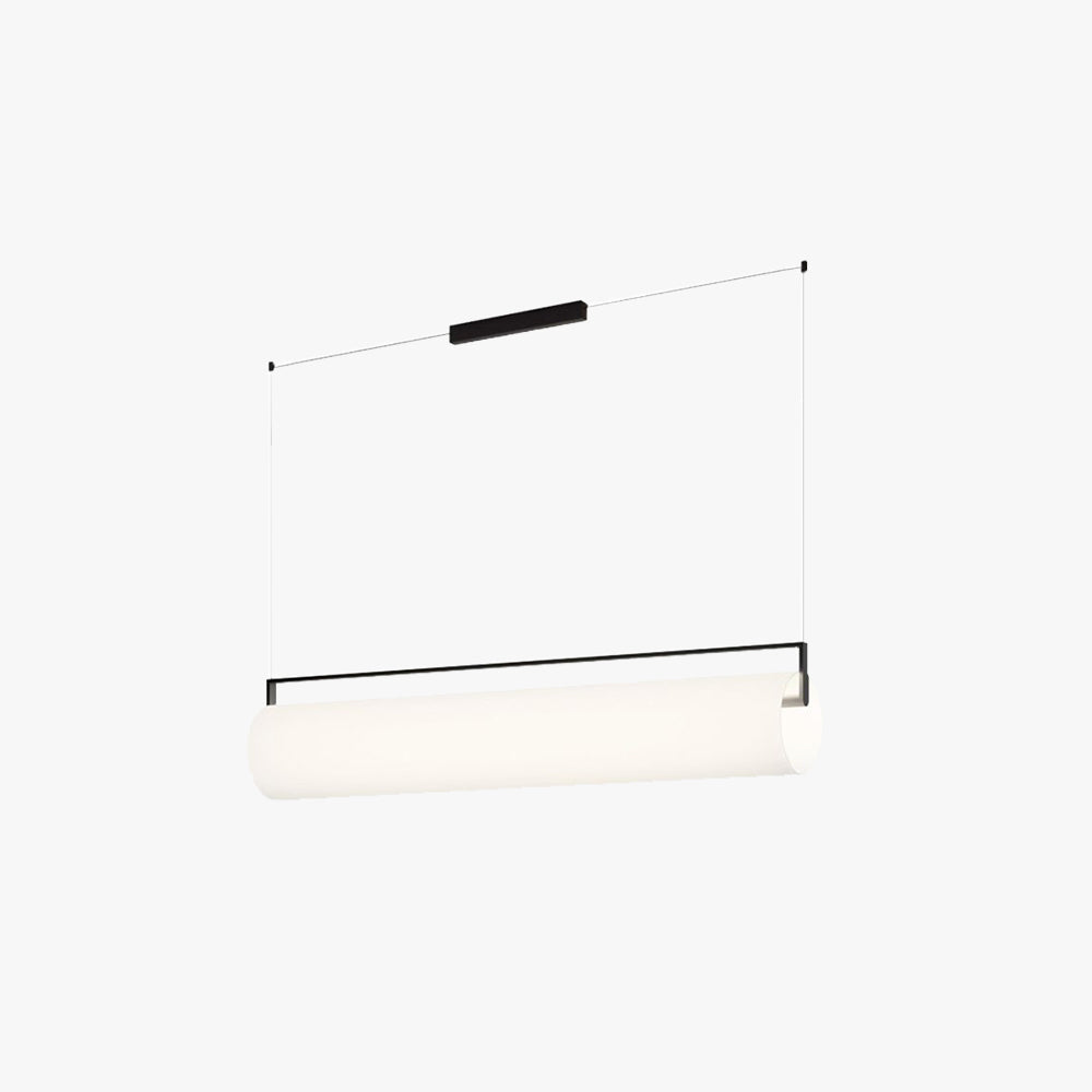 Elegant Cylindrical Black Pendant Light with Adjustable Height | Modern Kitchen Pendant Lighting for Stylish Illumination 1