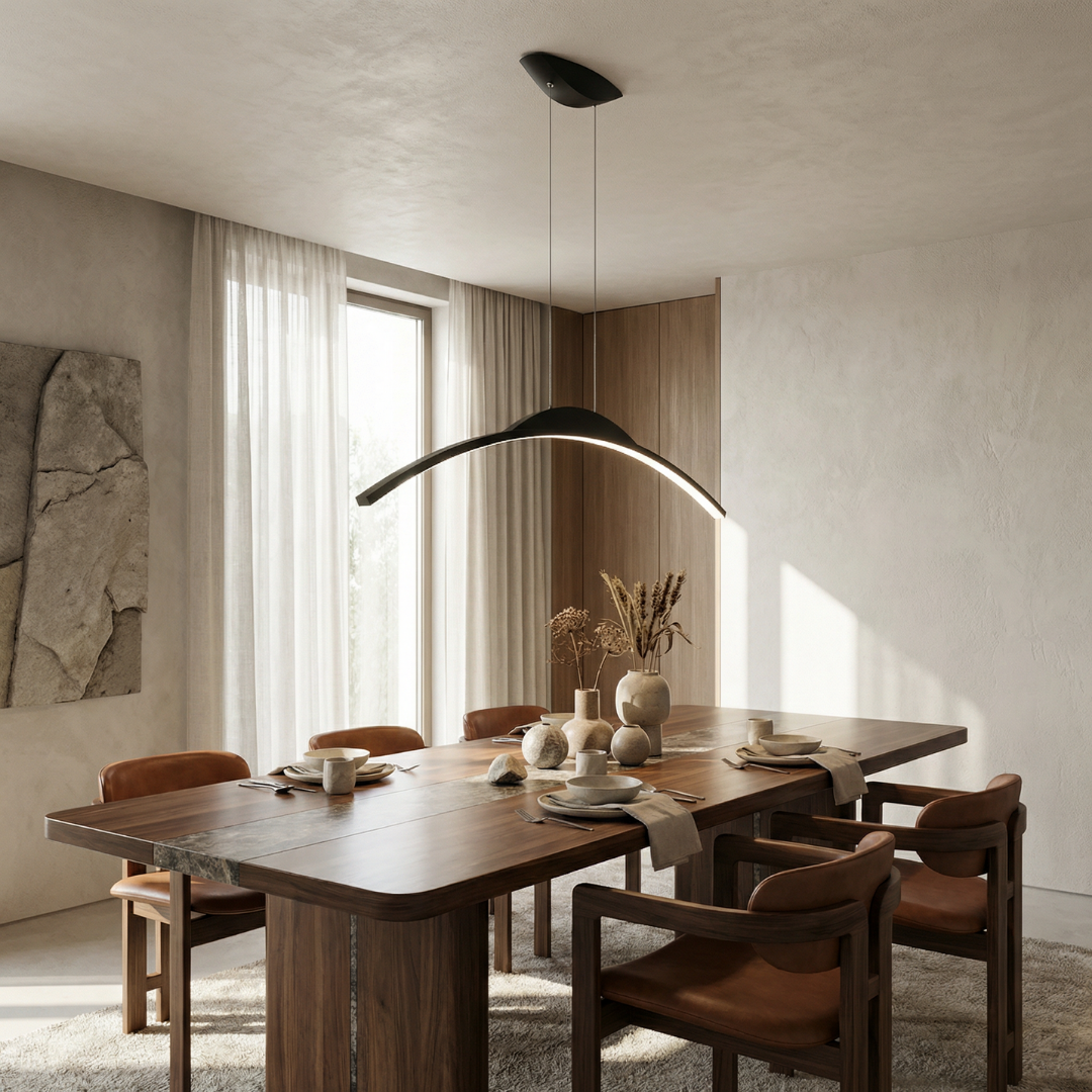Elegant Ethirelle | Modern Pendant Light with Curved Design | Stylish Kitchen Island Lighting for Contemporary Spaces 1