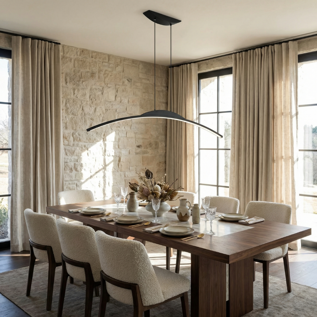Elegant Ethirelle | Modern Pendant Light with Curved Design | Stylish Kitchen Island Lighting for Contemporary Spaces 2