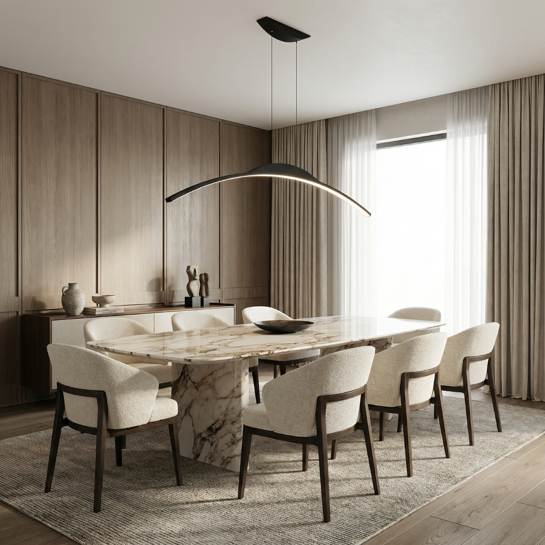 Elegant Ethirelle | Modern Pendant Light with Curved Design | Stylish Kitchen Island Lighting for Contemporary Spaces 3