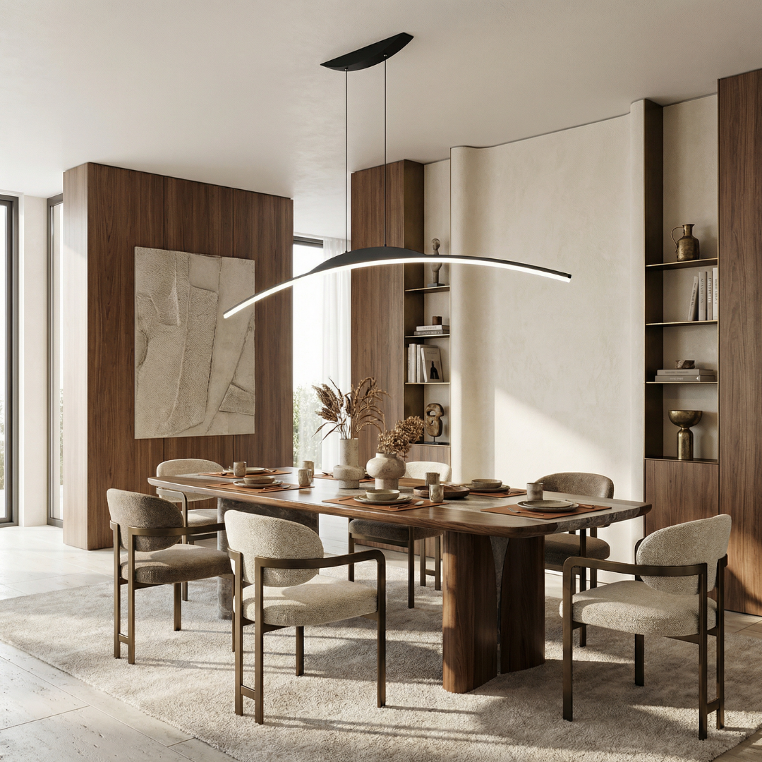 Elegant Ethirelle | Modern Pendant Light with Curved Design | Stylish Kitchen Island Lighting for Contemporary Spaces 4