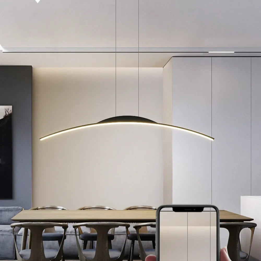 Elegant Ethirelle | Modern Pendant Light with Curved Design | Stylish Kitchen Island Lighting for Contemporary Spaces 7