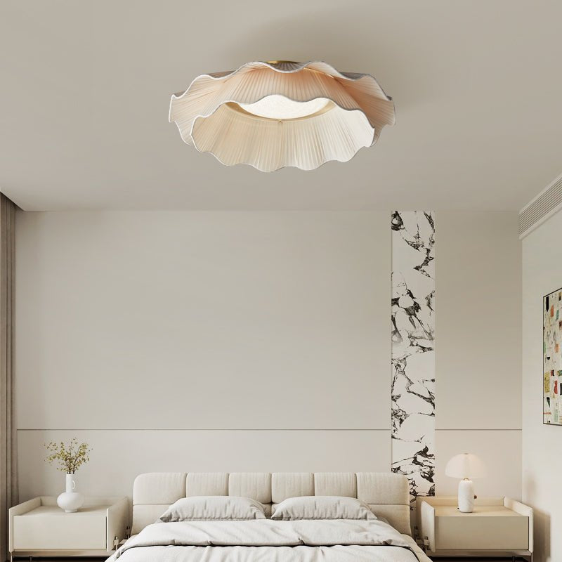 Elegant Fabric Wave Flush Mount Ceiling Light with Soft LED Illumination | Modern Fixture for Ambient Lighting 3