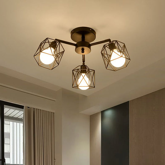 Elegant Flush Mount Ceiling Light Fixture with Metal Shade | Modern Design for Bedroom and Living Room 0