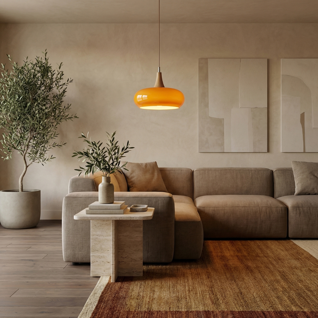 Elegant Glass Pendant Lamp | Adjustable Height Kitchen Pendant Lighting for Cozy Ambiance 0