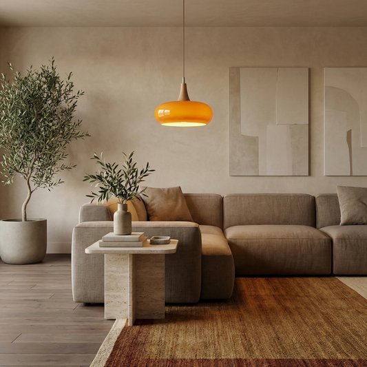 Elegant Glass Pendant Lamp | Adjustable Height Kitchen Pendant Lighting for Cozy Ambiance 0