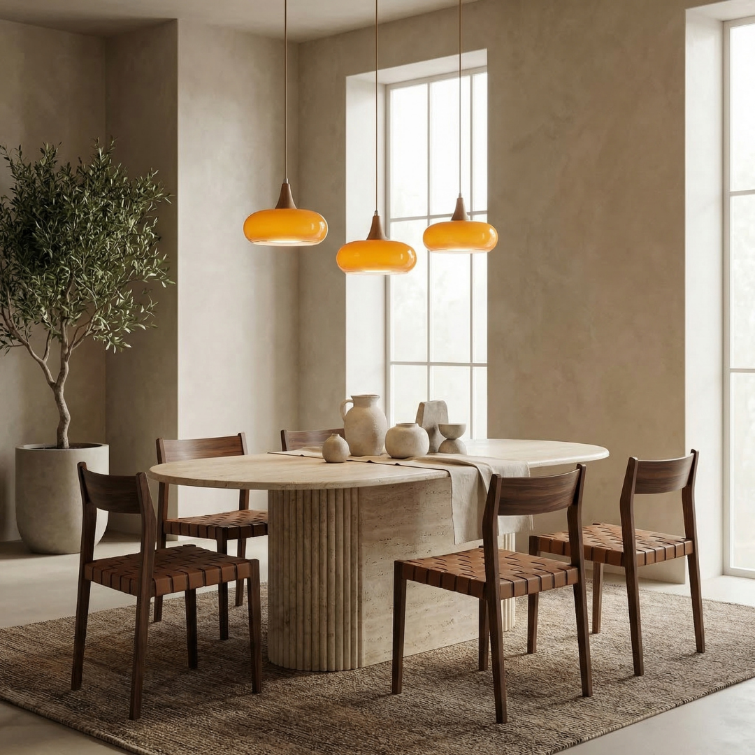 Elegant Glass Pendant Lamp | Adjustable Height Kitchen Pendant Lighting for Cozy Ambiance 1