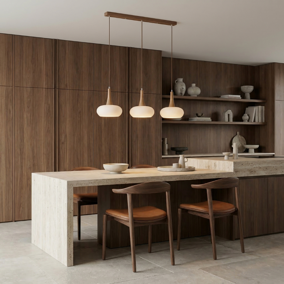 Elegant Glass Pendant Lamp | Adjustable Height Kitchen Pendant Lighting for Cozy Ambiance 3