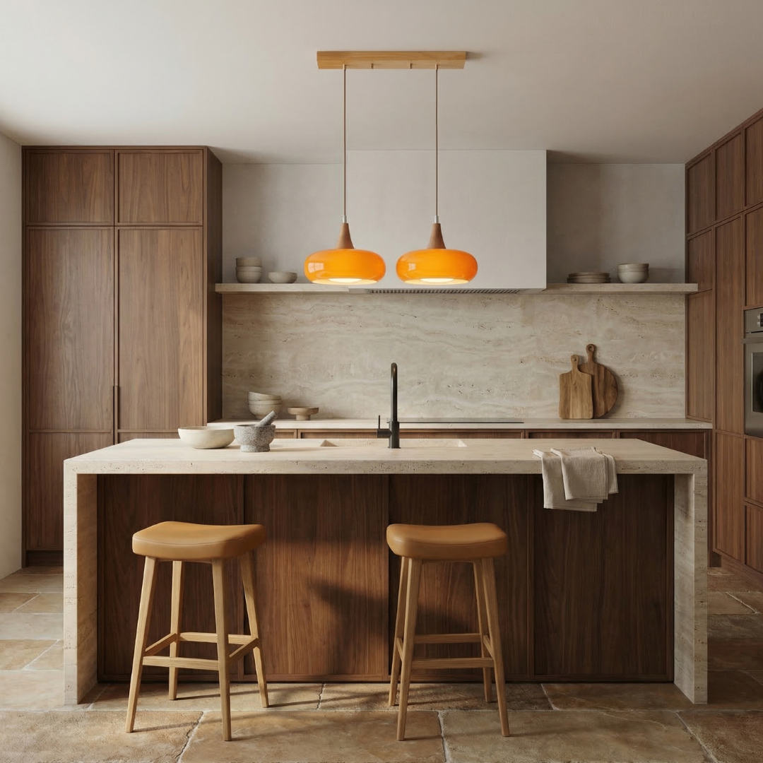 Elegant Glass Pendant Lamp | Adjustable Height Kitchen Pendant Lighting for Cozy Ambiance 4