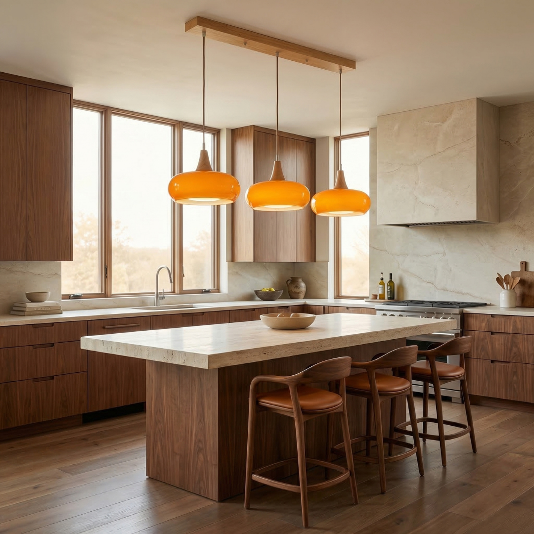 Elegant Glass Pendant Lamp | Adjustable Height Kitchen Pendant Lighting for Cozy Ambiance 8