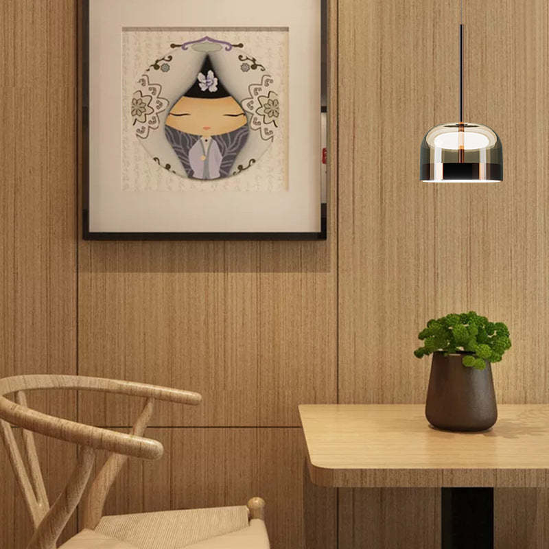 Valentina Glass Pendant Light | Dia24/36cm | Black/Gold