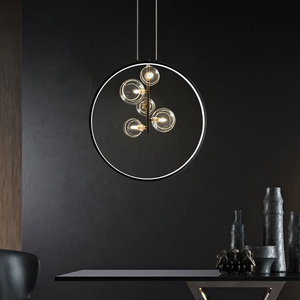Elegant Glass Pendant Light | Adjustable Hanging Light with Minimalist Design for Modern Kitchen Island 1