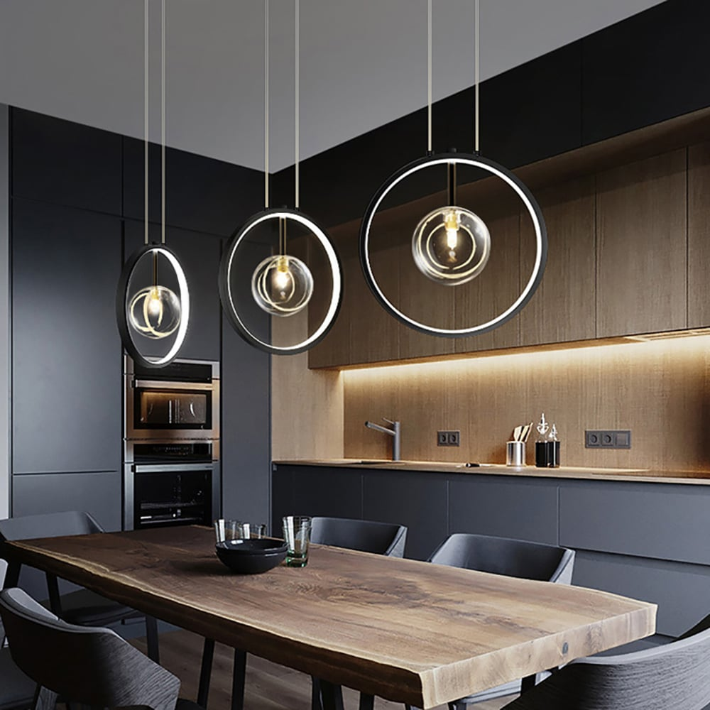 Elegant Glass Pendant Light | Adjustable Hanging Light with Minimalist Design for Modern Kitchen Island 2