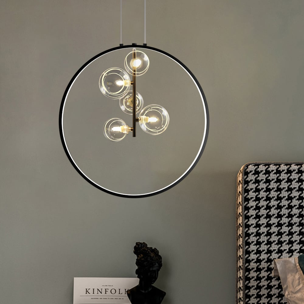 Elegant Glass Pendant Light | Adjustable Hanging Light with Minimalist Design for Modern Kitchen Island 5