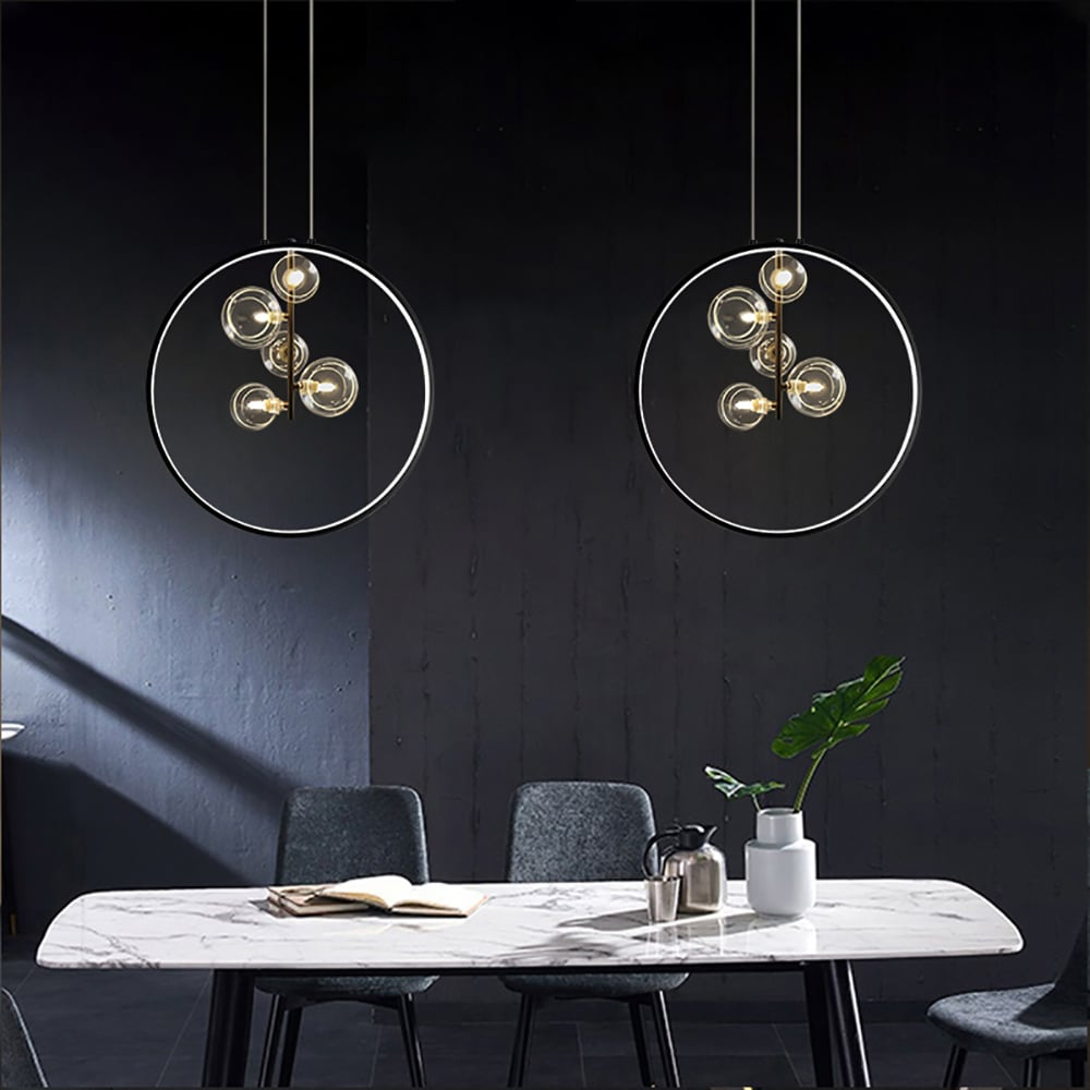 Elegant Glass Pendant Light | Adjustable Hanging Light with Minimalist Design for Modern Kitchen Island 7