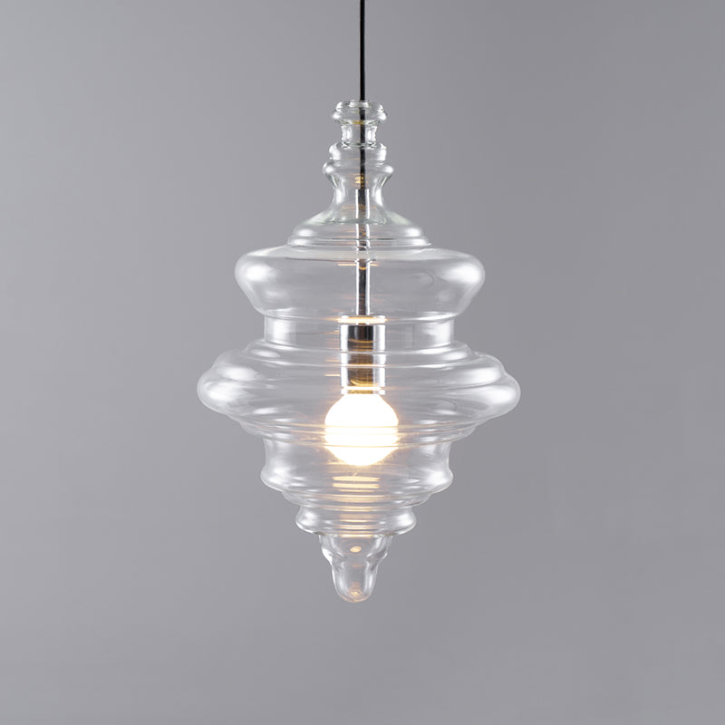 Elegant Glass Pendant Light | Sculptural Design with Adjustable Height | Modern Vintage Lighting for Sophisticated Interiors 10