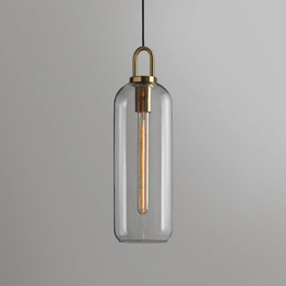 Valentina Glass Cylinder Pendant Light | Dia13-15cm | Smoke Grey or Clear