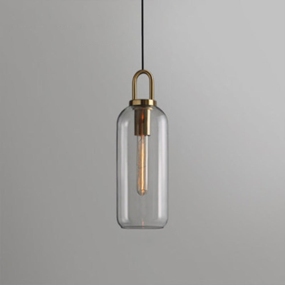 Valentina Glass Cylinder Pendant Light | Dia13-15cm | Smoke Grey or Clear