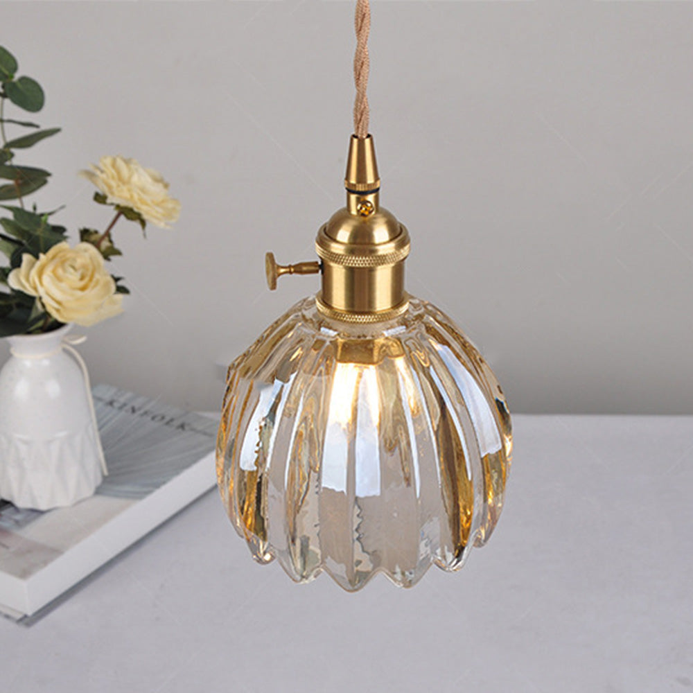 Elegant Glass Pendant Light | Vintage Flower Shade Design for Cozy Kitchen Pendant Lighting 10