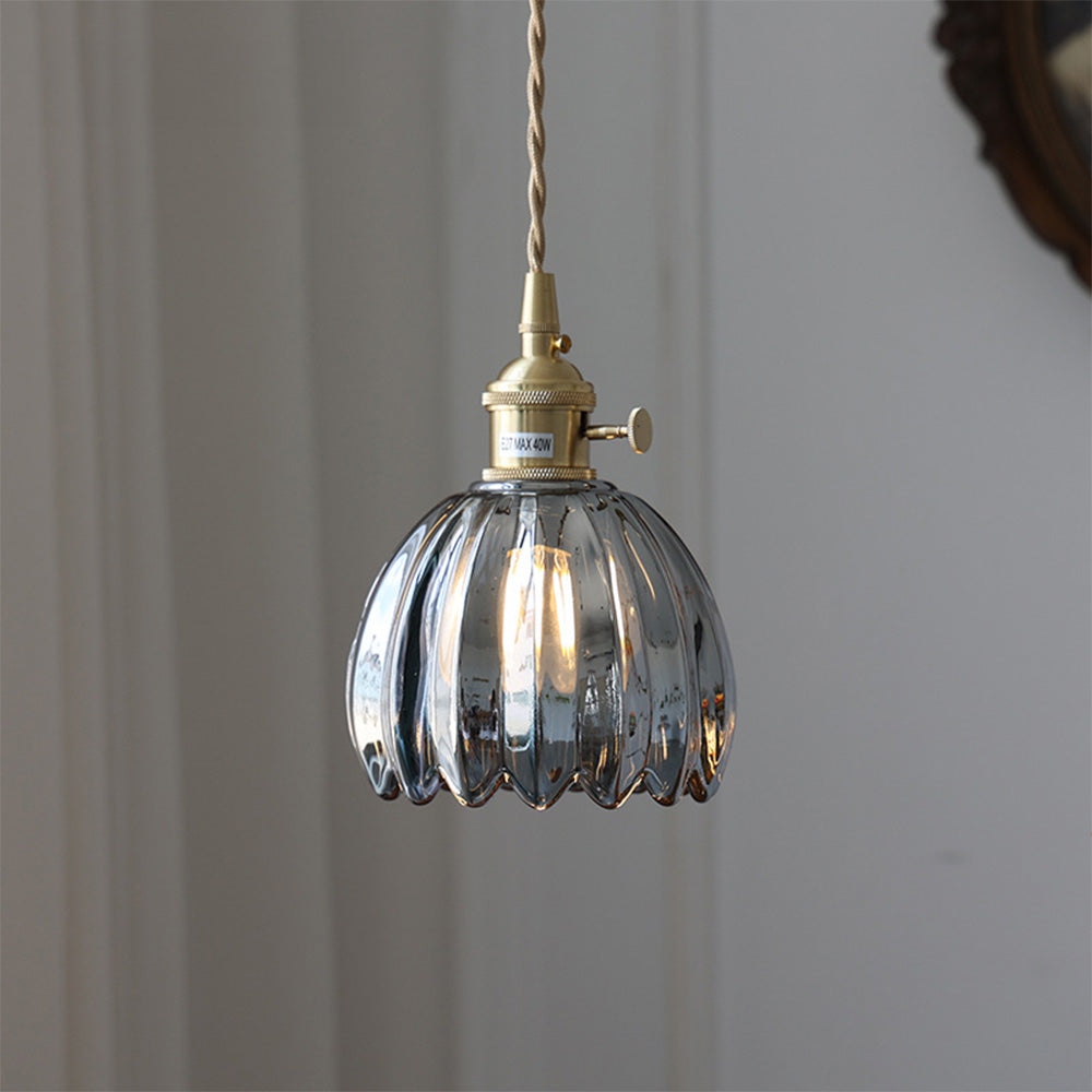 Elegant Glass Pendant Light | Vintage Flower Shade Design for Cozy Kitchen Pendant Lighting 11