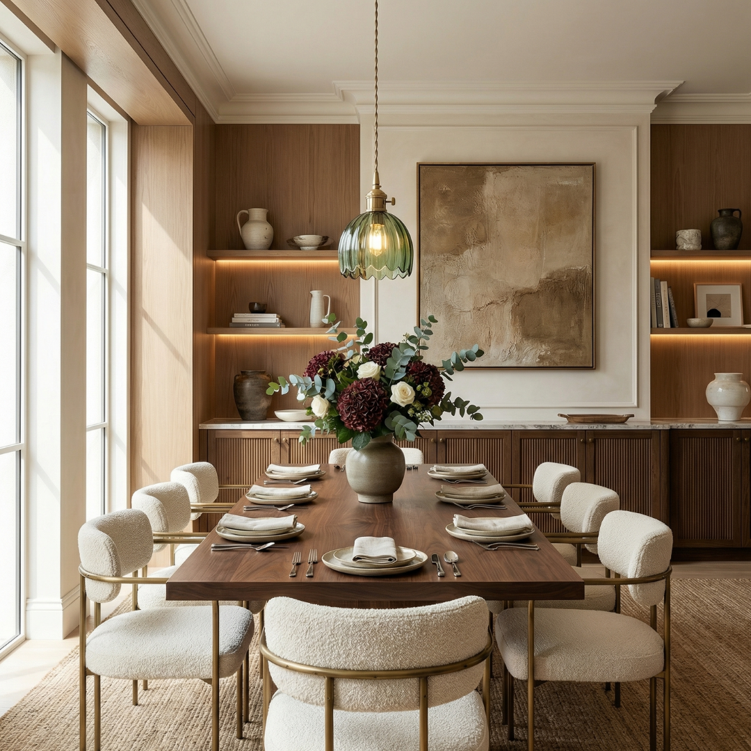 Elegant Glass Pendant Light | Vintage Flower Shade Design for Cozy Kitchen Pendant Lighting 7