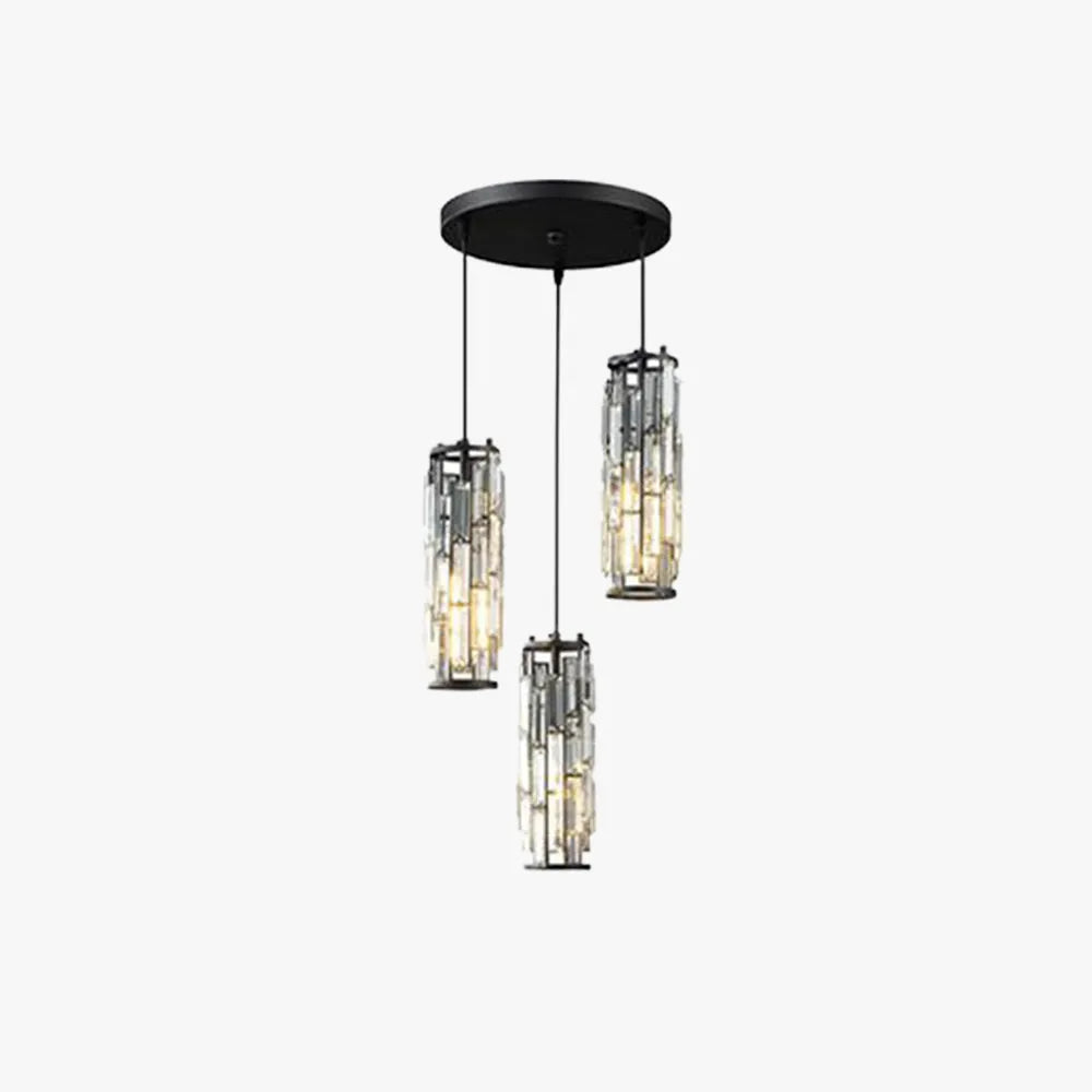 Elegant Glass Pendant Light with Adjustable Height & Crystal Shade for Modern Kitchens 1